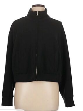 NWT a new day Black Cropped Zip-Up Bomber Jacket Ladies Large